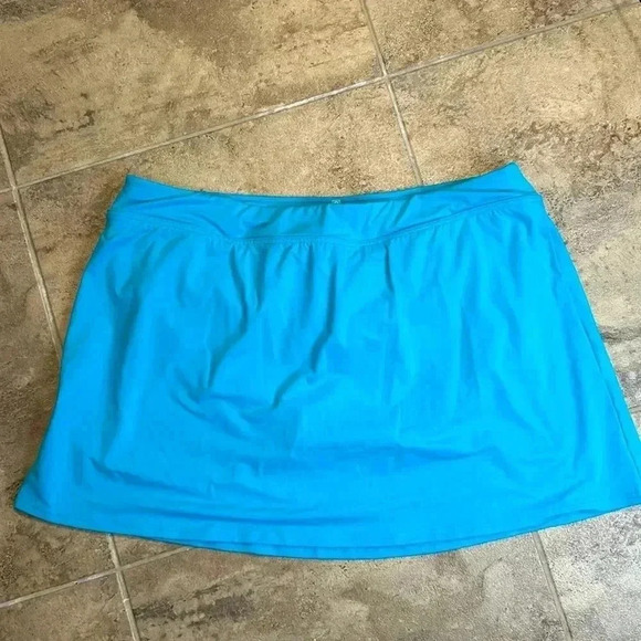 Lands’ End Bikini Bottom Skirt with UPF 50, Scuba Blue, size 14 - Picture 1 of 8